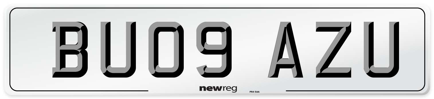 BU09 AZU Number Plate from New Reg